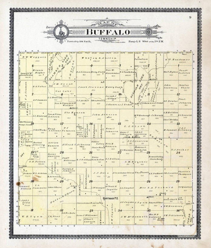 无人,竖图,地图,历史,古董,南达科他州,布法罗,彩图,地图学