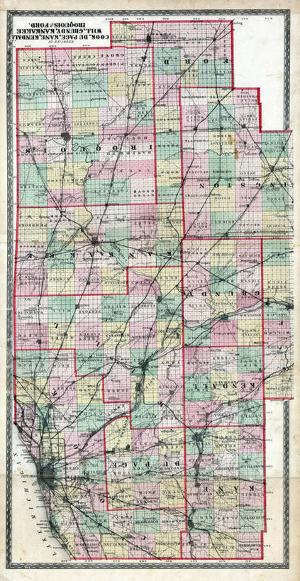 无人,竖图,地图,历史,古董,伊利诺斯州,遗嘱,彩图,地图学