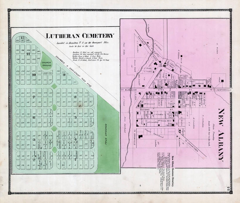 无人,横图,地图,城镇,历史,墓地,古董,俄亥俄州,彩图,地图学