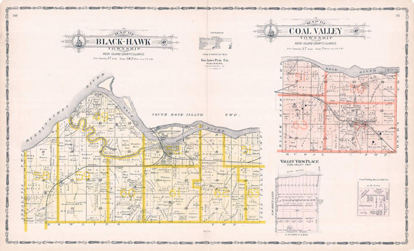 无人,横图,地图,城镇,历史,古董,伊利诺斯州,米兰,彩图,地图学
