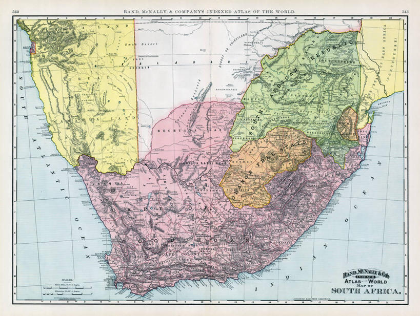 无人,横图,地图,南非,历史,古董,彩图,地图学