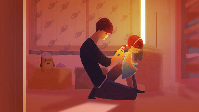 儿童,成年人,两个人,家庭,父亲,女儿,新郎,站,横图,插画,室内,白天,留白,侧面,时尚,数码,科技,狗,连接,阴影,网络,高光,几何,计算机图形,合成,图画,纽扣,画,红色,动物,温暖,温馨,一家人,童年,拉链,生活方式,协助,钮扣,安慰,电脑合成图,数码合成图,和睦,专心,合成图,关爱,漫画,计算机制图,写实,具体,具象,男人,男性,女孩,女性,跪着,彩图,爱,融洽