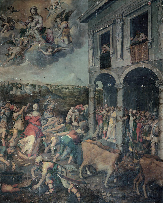 竖图,插画,室外,白天,数码,科技,天使,阴影,网络,柱子,拱门,许多人,高光,几何,计算机图形,文艺复兴,合成,图画,画,一群人,宗教,电脑合成图,数码合成图,基督,基督教,合成图,天主教,耶稣,漫画,圣玛丽,救世主,写实,具体,具象,基利斯督,弥赛亚,默西亚,野牛,彩图,殉道者,矫饰主义