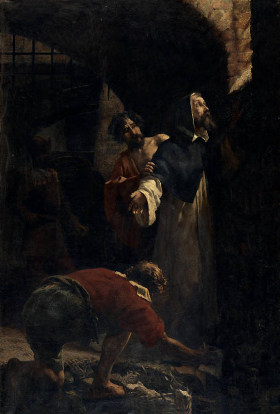 成年人,三个人,站,竖图,插画,室内,白天,绘画,数码,科技,油画,阴影,艺术,网络,长袍,高光,几何,计算机图形,古典,合成,图画,注视,文化,酒窖,画,工艺品,观察,看,品味,监狱,宗教,观看,美术,电脑合成图,数码合成图,察看,高雅,基督,基督教,合成图,关注,天主教,耶稣,牢房,漫画,意大利文化,救世主,写实,具体,具象,美学,基利斯督,弥赛亚,默西亚,跪着,彩图