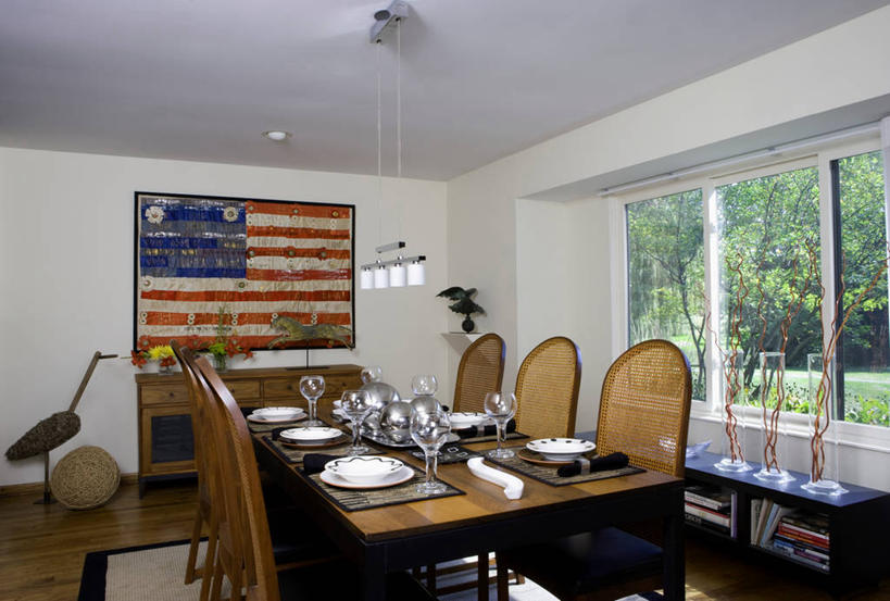 重复,餐桌,现代,白色,美国国旗,缝纫,水晶吊灯,收集,风标