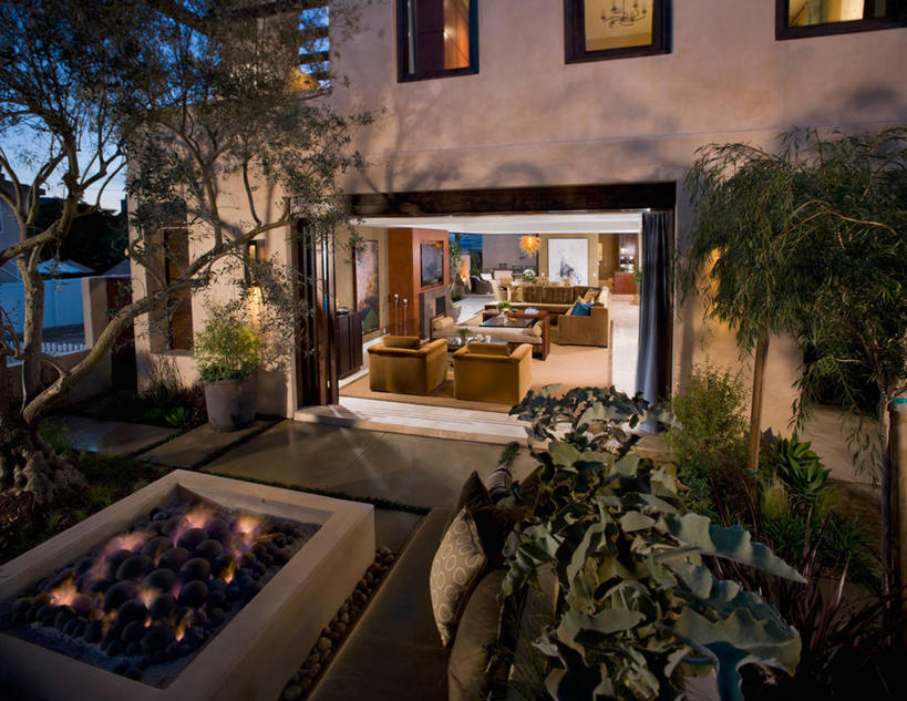 无人,家,横图,室外,门,建筑,火,美国,地形,门口,黄昏,打开,建造,起居室,北美,开启,加利福尼亚,当代,火坑