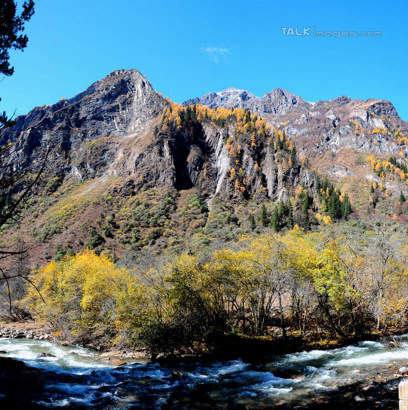 无人,竖图,室外,白天,正面,旅游,度假,草地,草坪,河流,美景,山,树林,水,雪,雪山,植物,大雪,中国,亚洲,阴影,光线,影子,河水,积雪,景观,山峰,水花,水流,雪景,冬天,山峦,娱乐,草,树,树木,蓝色,绿色,蓝天,天空,阳光,自然,天,享受,休闲,景色,放松,四川省,生长,成长,自然风光,东亚,四川,阿坝,中华人民共和国,西南地区,阿坝藏族羌族自治州,阿坝州,长坪沟,川,四姑娘山,彩图,shsgf1