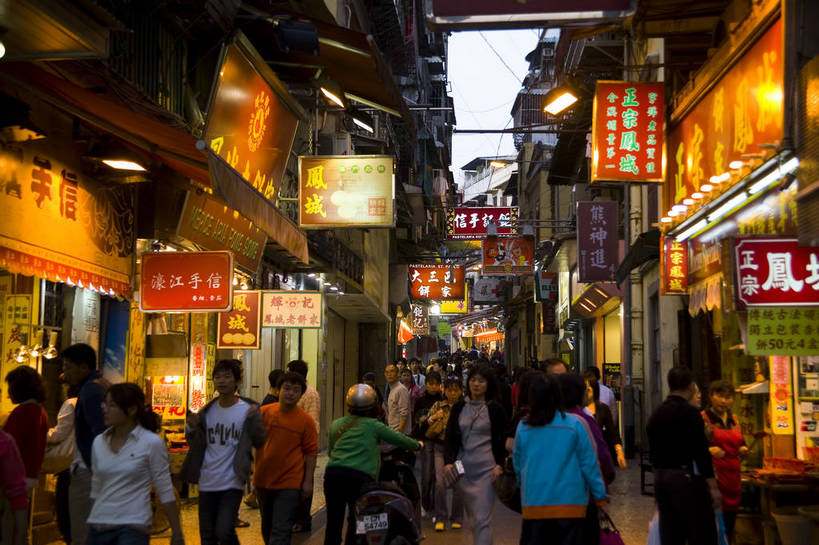 商场,夜景,澳门,中国,亚洲,阴影,光线,图片,影子,景观,灯光,娱乐,人流