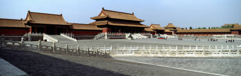 故宫,宫殿,横图,全景,室外,白天,建筑,北京,中国,亚洲,房屋,历史,古代,摄影,老照片,东亚,中华人民共和国,彩图,皇宫,bj174