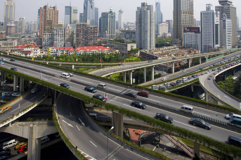 横图,全景,俯视,彩色,白天,美景,城市风光,大桥,道路,建筑,街道,立交桥,路,桥梁,公路,上海,中国,亚洲,景观,高架,建筑群,桥,车流,交通,现代建筑,延安路高架,景色,运输,摄影,高架桥,立体交通,东亚,高架道路,跨线桥,中华人民共和国,马路,bj174