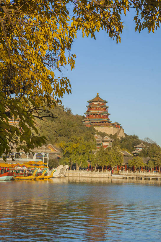 无人,颐和园,竖图,全景,室外,白天,正面,旅游,度假,湖,名胜古迹,山,水,建筑,船,北京,日光,中国,亚洲,古老,艺术,景点,景观,水面,文化遗产,首都,古典,古迹,历史,文化,娱乐,古建筑,东方,游船,树,树木,风景,蓝天,天空,享受,休闲,中式,旅游胜地,景色,放松,摄影,晴天,园林,风光,中国文化,外景,远古,万寿山,昆明湖,佛香阁,皇家园林,古代文明,蕴含,完美,秋天,彩图,旅行,游览,久远,传统文化,bj174
