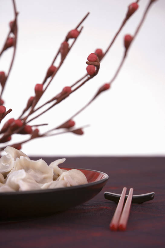 无人,竖图,室内,特写,侧面,筷子,桌子,静物,北京,中国,春节,亚洲,墙,美味,食品,饺子,传统,饮食,桌布,花,花朵,树枝,白色,盘子,中国菜,汉字,摄影,古董,中国文化,东亚,汤圆,东亚文化,繁荣,彩图,高角度拍摄,影棚拍摄,传统文化,传统节日,bj175
