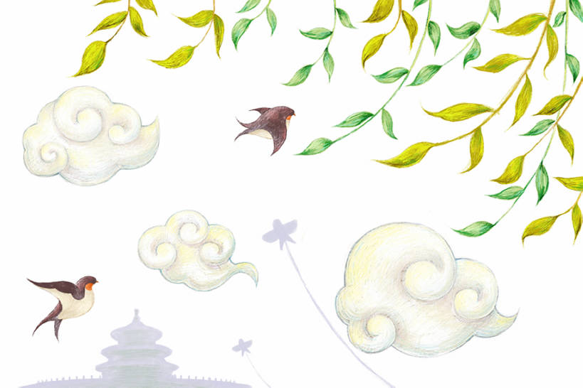 无人,天坛,横图,插画,留白,抠图,背景,白色背景,旅游,度假,数码,科技,美景,柳树,燕子,阴影,网络,景观,云,高光,几何,计算机图形,合成,图画,娱乐,飞,传统,画,祥云,树,树叶,树枝,绿色,风景,天空,自然,风筝,春天,享受,休闲,景色,放松,生长,宁静,电脑合成图,数码合成图,合成图,清新,中国文化,自然风光,漫画,清明节,写实,具体,具象,画画,传统文化,插图,传统节日,bj175
