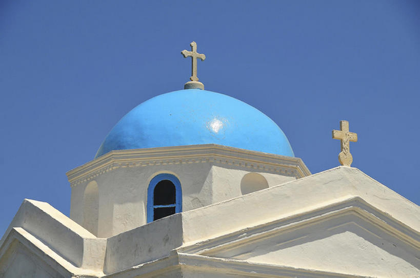 无人,教堂,横图,室外,白天,建筑,希腊,欧洲,古典,风景,天空,摄影,建造,基克拉迪群岛,圣托里尼岛,圆顶建筑,希腊共和国,基克拉泽斯群岛,彩图,建筑结构,bj175