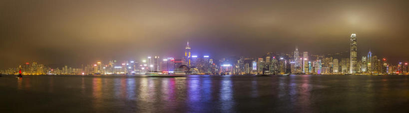 高楼大厦,横图,全景,夜晚,香港,中国,亚洲,光,都市,风景,建造,照亮,东亚,bj175