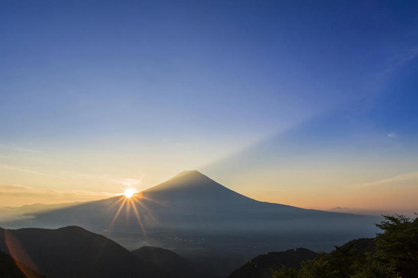 横图,山,太阳,静冈县,日本,地形,风景,天空,早晨,富士,bj175