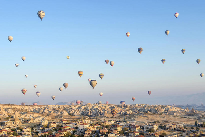 横图,室外,土耳其,地形,风景,天空,气球,卡帕多奇亚,岩石,bj175