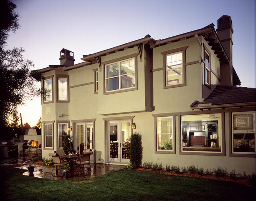 无人,家,横图,室外,时尚,草坪,日落,别墅,建筑,美国,房屋,院子,现代,草,黄昏,摄影,住房,风格,加利福尼亚,前门,房地产,后院,设计,彩图,当代,bj175